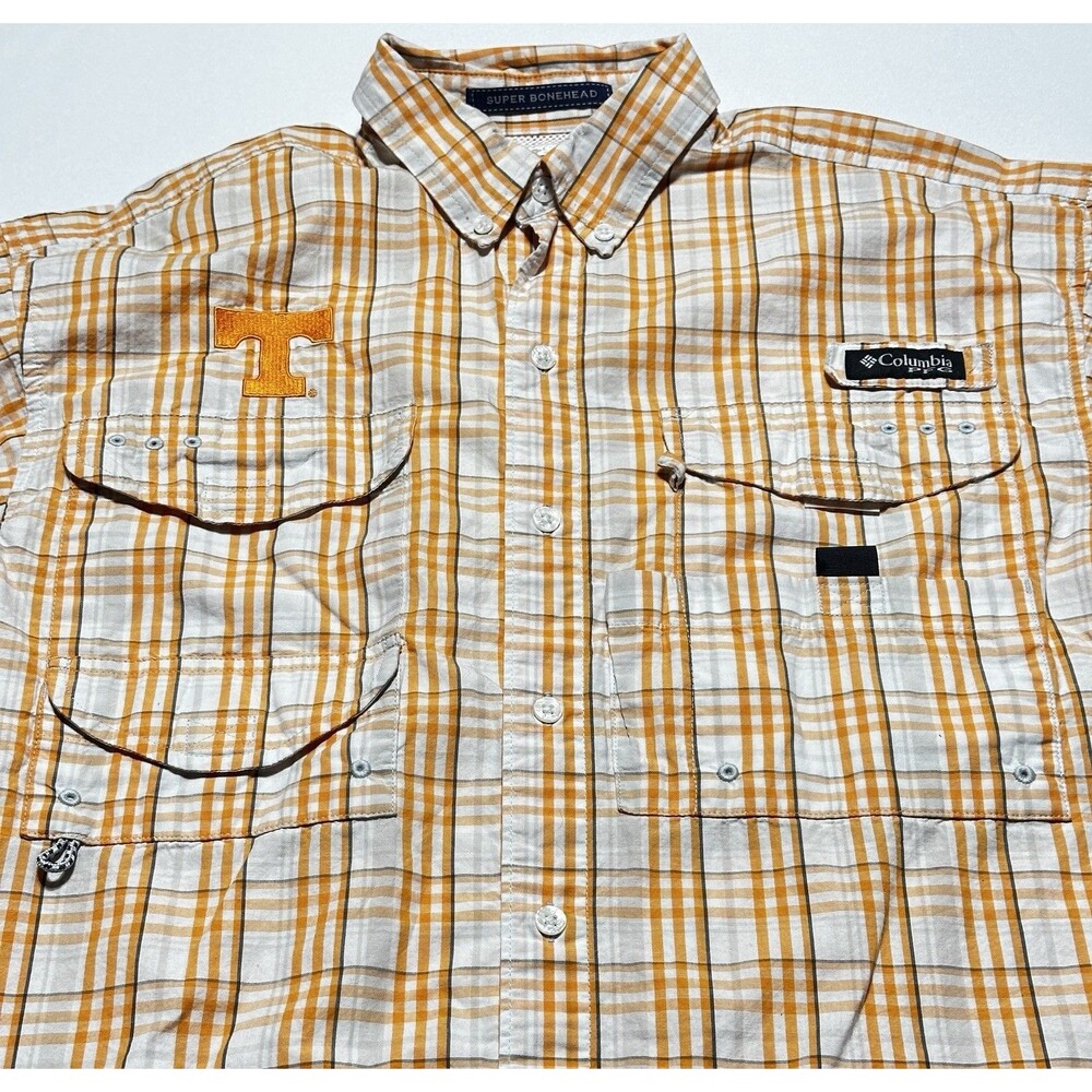 Tennessee Volunteers Columbia PFG Button Shirt Mens Small NCAA Super Bonehead